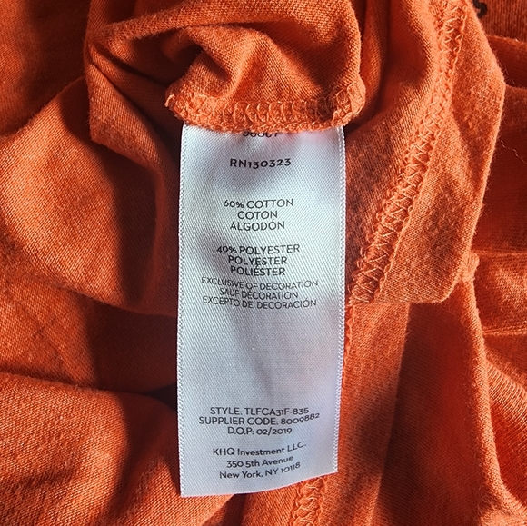 Timberland Orange Long Sleeve Logo Tee - Picture 7 of 8